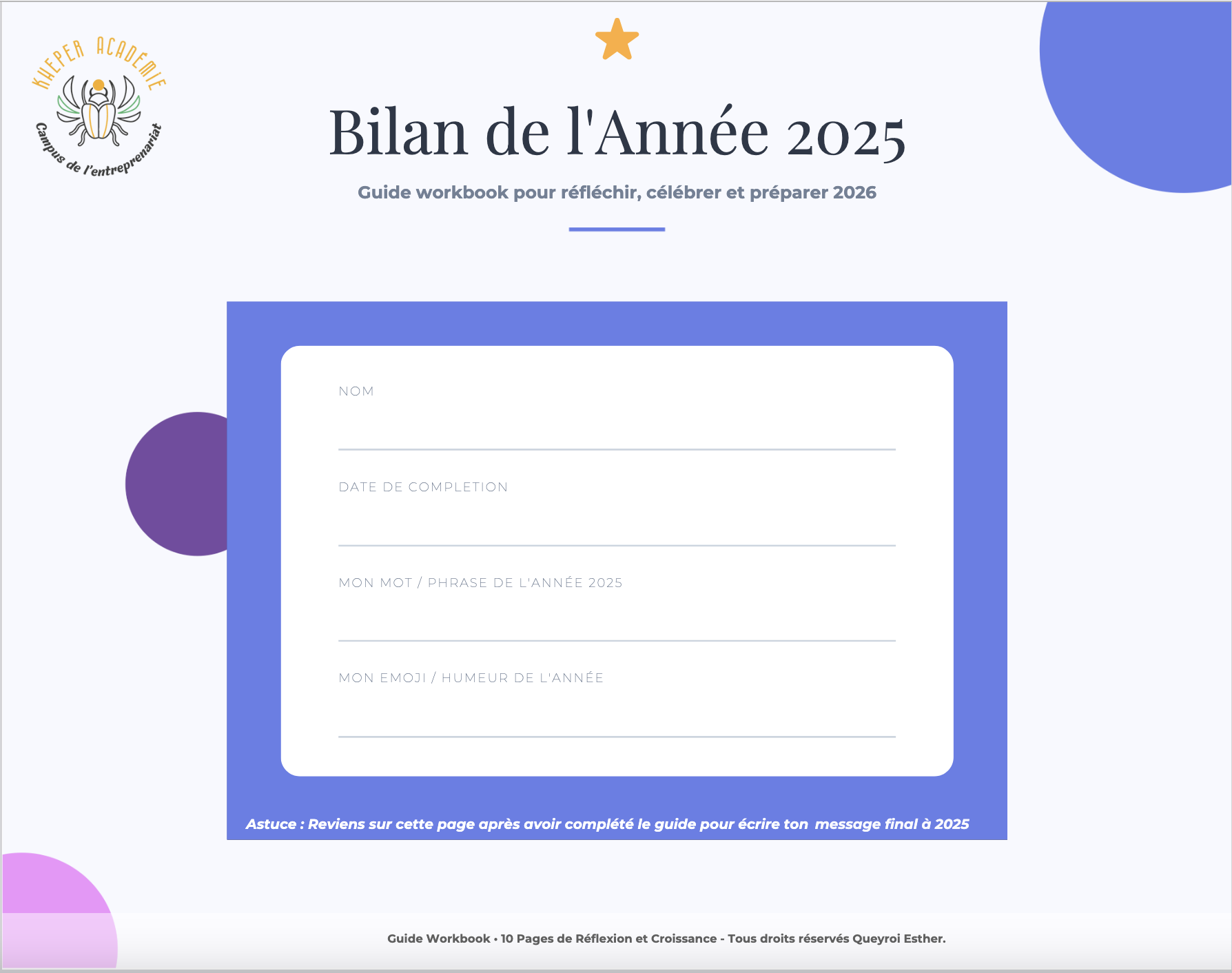 Guide bilan 2025